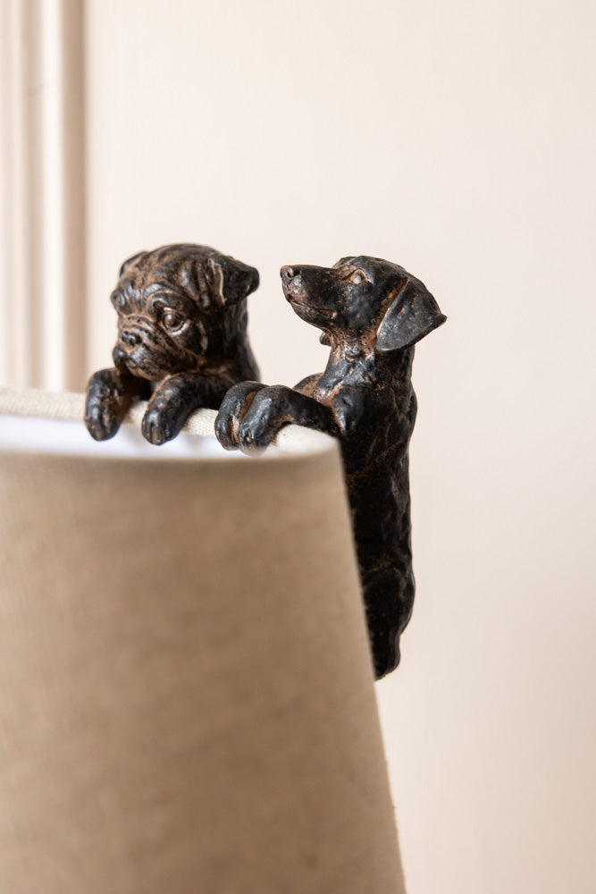 Set of 2 Small Climbing Dog Decorations
