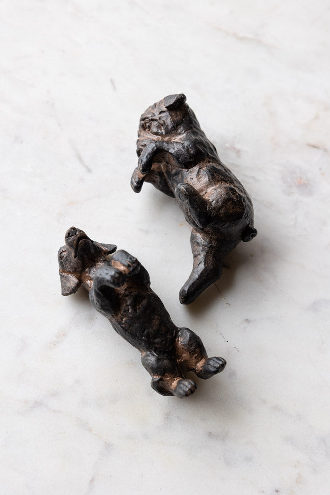 Set of 2 Small Climbing Dog Decorations