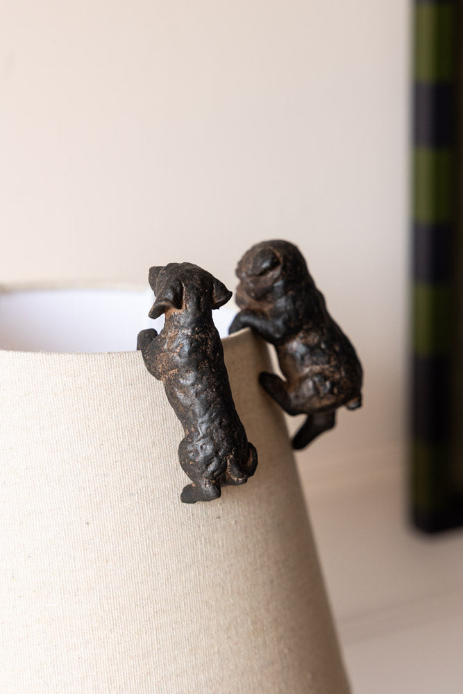 Set of 2 Small Climbing Dog Decorations