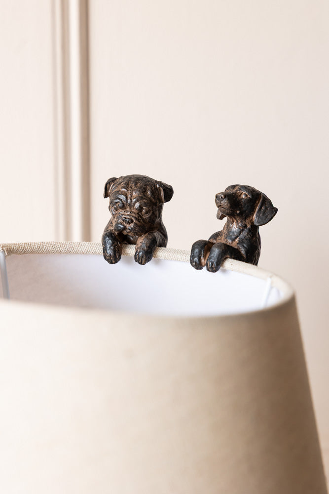 Set of 2 Small Climbing Dog Decorations