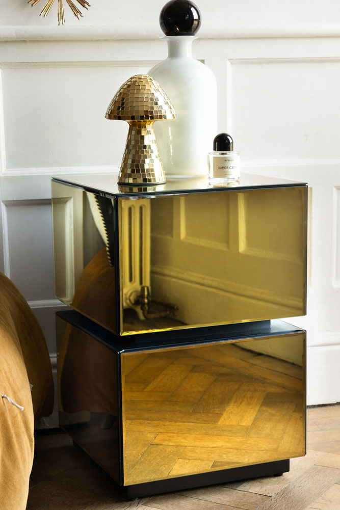 Set of 2 Gold Midas 2-Drawer Bedside Tables