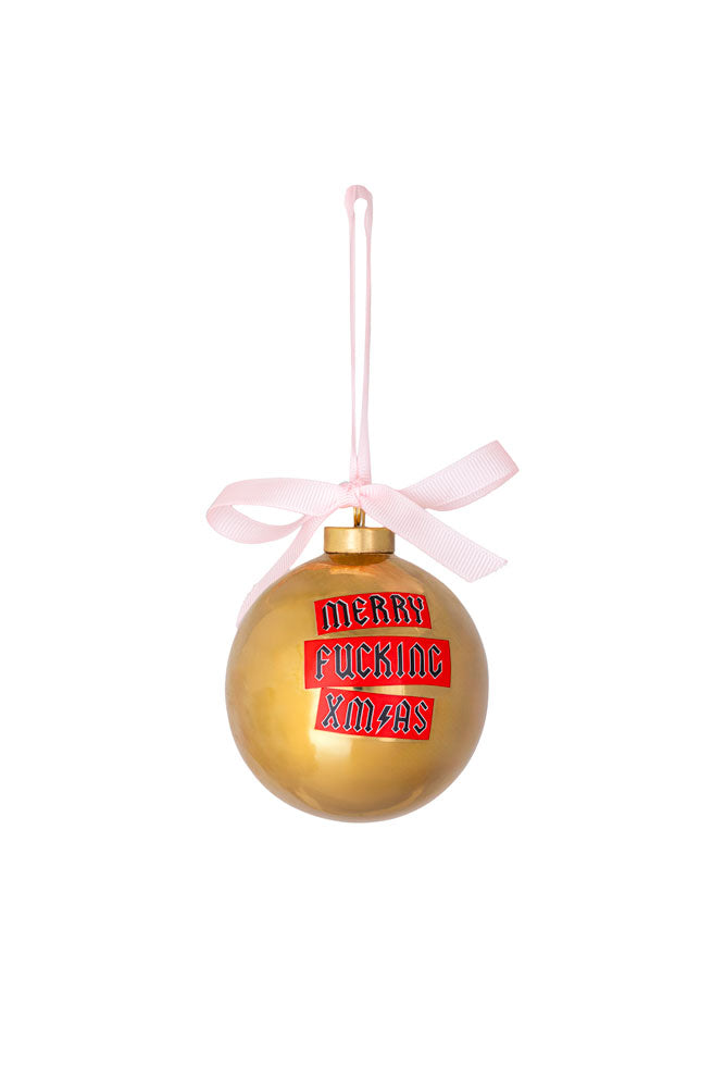 Set of 2 Gold Rock & Roll Inspired Baubles - SECONDS