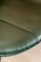 Set of 2 Metal Frame Green Bar Stools