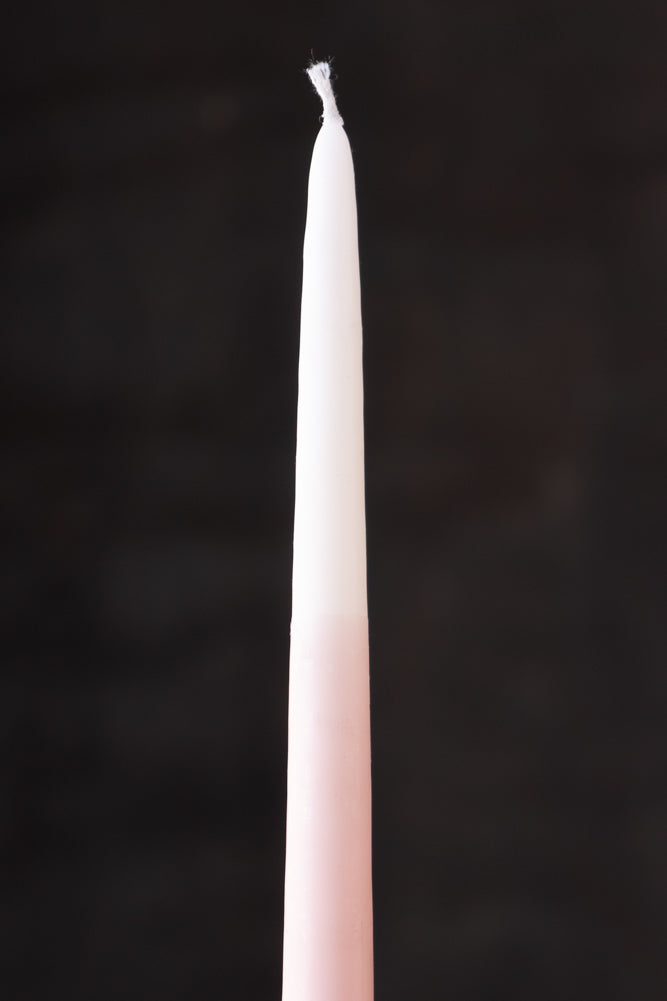 Set Of 2 Ombre Pink Dinner Candles