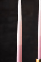 Set Of 2 Ombre Pink Dinner Candles