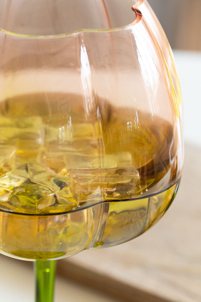 Set of 2 Pink & Green Gin Glasses