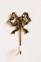 Set of 2 Pretty Gold Bow Wall Hooks