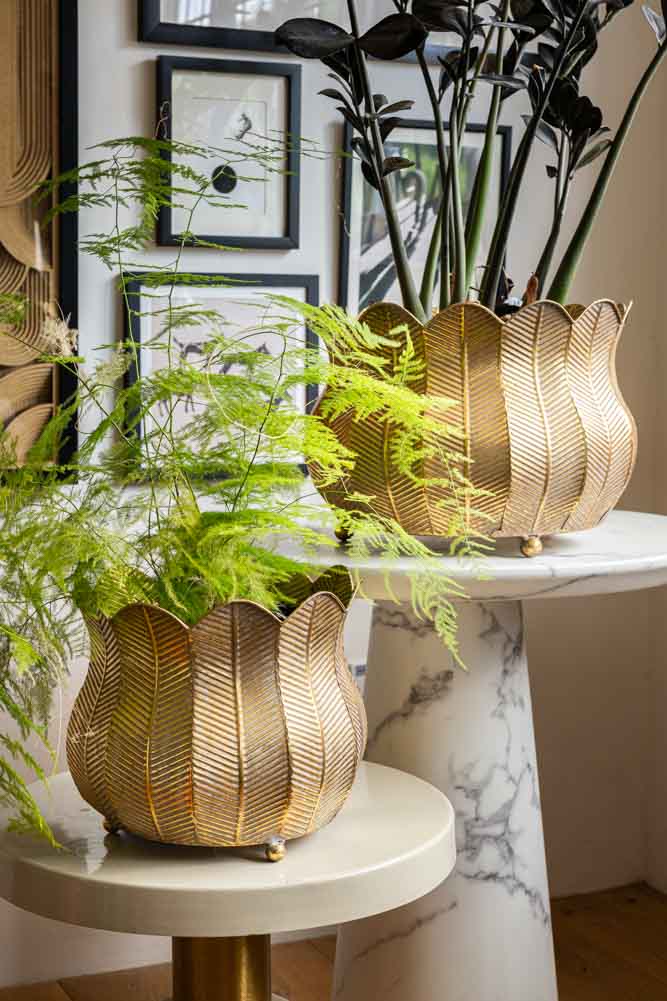 Set of 2 Rustic Petal Planters