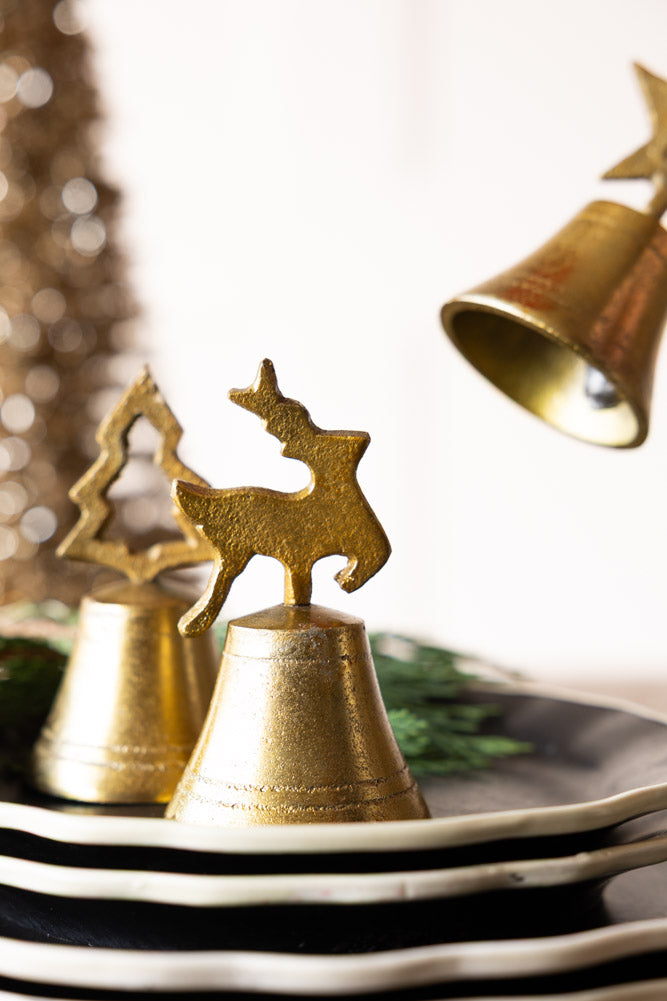 Set of 3 Gold Bell Christmas Ornaments