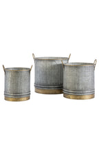 Set of 3 Industrial Style Iron Planters