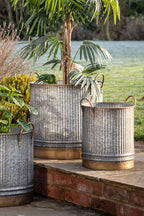 Set of 3 Industrial Style Iron Planters