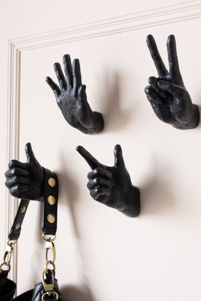 Set of 4 Hand Wall Hooks