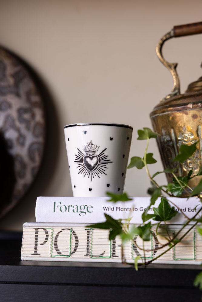 Set of 4 Milagro Heart Ceramic Cups