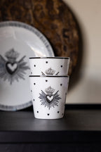 Set of 4 Milagro Heart Ceramic Cups