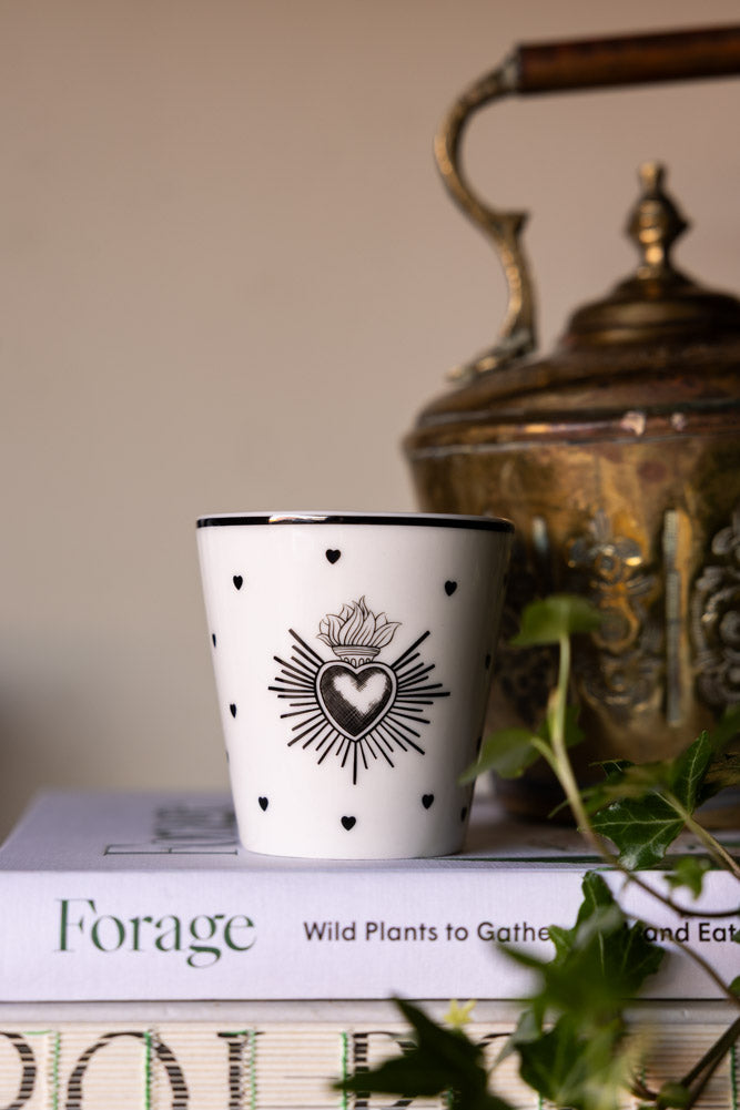 Set of 4 Milagro Heart Ceramic Cups