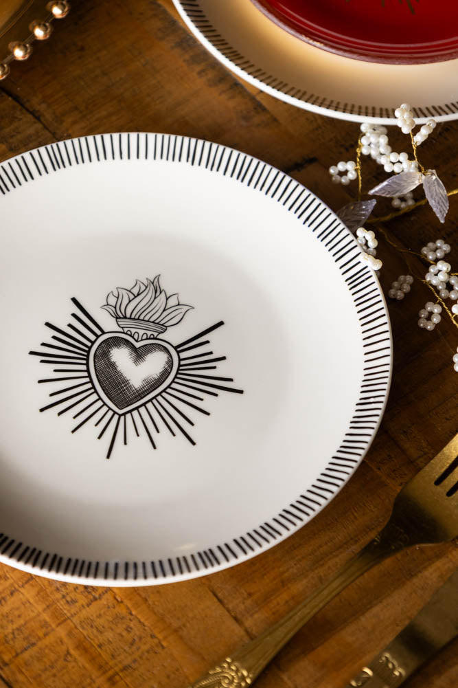 Set of 4 Milagro Heart Side Plates