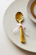 Set of 4 Gold Shell Teaspoons