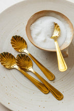 Set of 4 Gold Shell Teaspoons