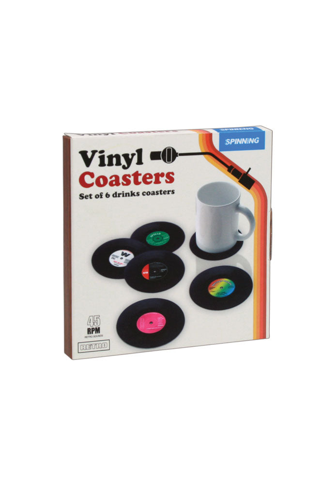 Set of 6 Vinyl Style Coasters