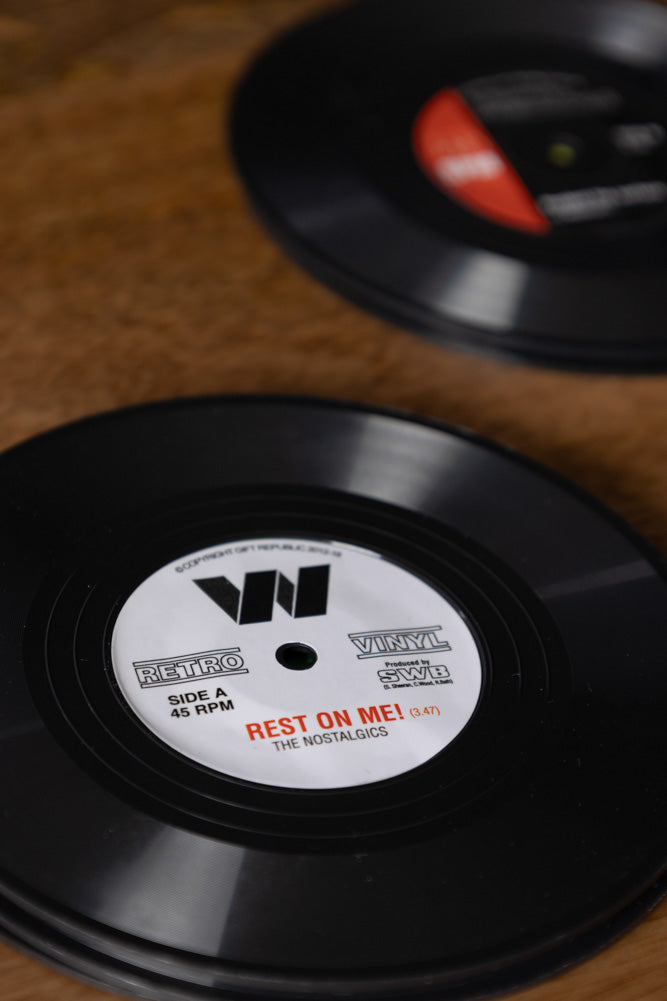 Set of 6 Vinyl Style Coasters