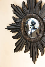 Set of 9 Ornate Antique Black Framed Mirrors