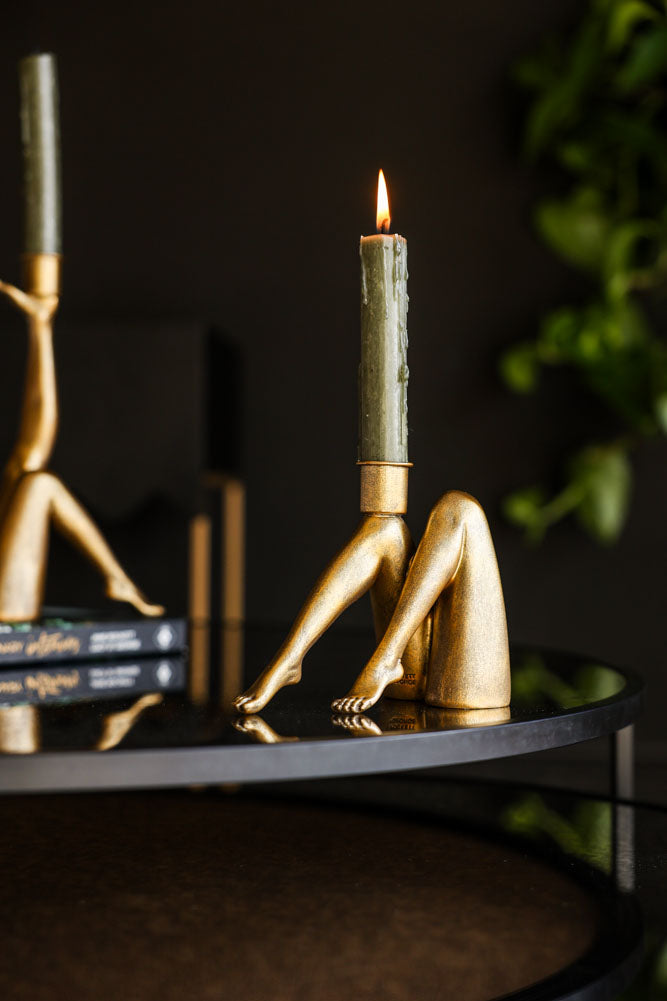 Sexy Legs Candle Holder In Gold