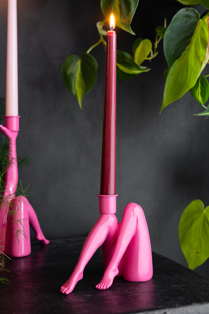 Sexy Hot Pink Legs Candle Holder