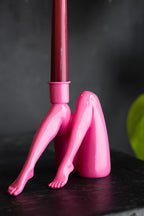 Sexy Hot Pink Legs Candle Holder