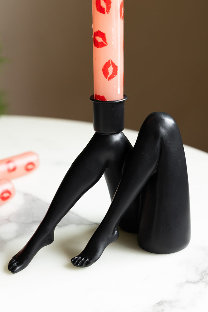 Sexy Legs Candle Holder In Black