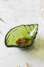 Shell Trinket Tray in Dark Green