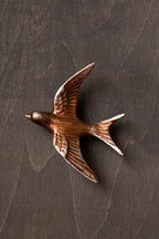 Small Antiqued Copper Swallow Wall Decoration