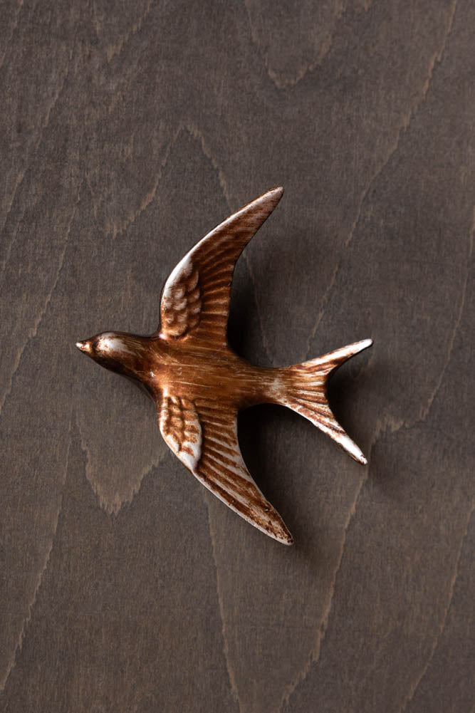 Small Antiqued Copper Swallow Wall Decoration