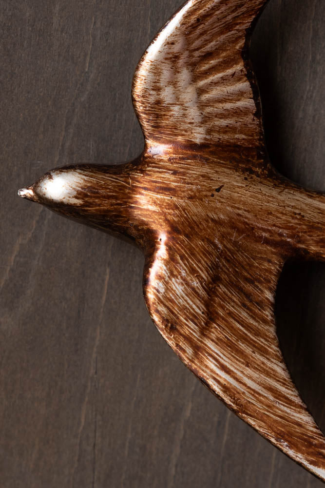 Small Antiqued Copper Swallow Wall Decoration