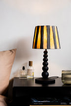 Small Black Bobbin Bedside Table Lamp
