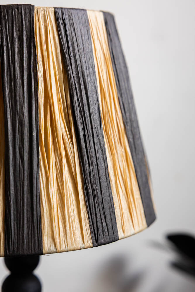 Small Black Bobbin Bedside Table Lamp