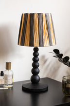 Small Black Bobbin Bedside Table Lamp