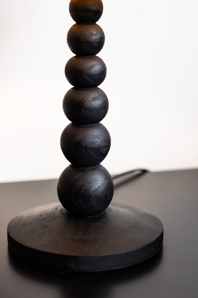 Small Black Bobbin Bedside Table Lamp