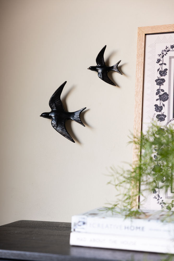 Large Black Swallow Wall Decoration