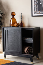 Small Black Leopard Print Sideboard