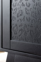 Small Black Leopard Print Sideboard