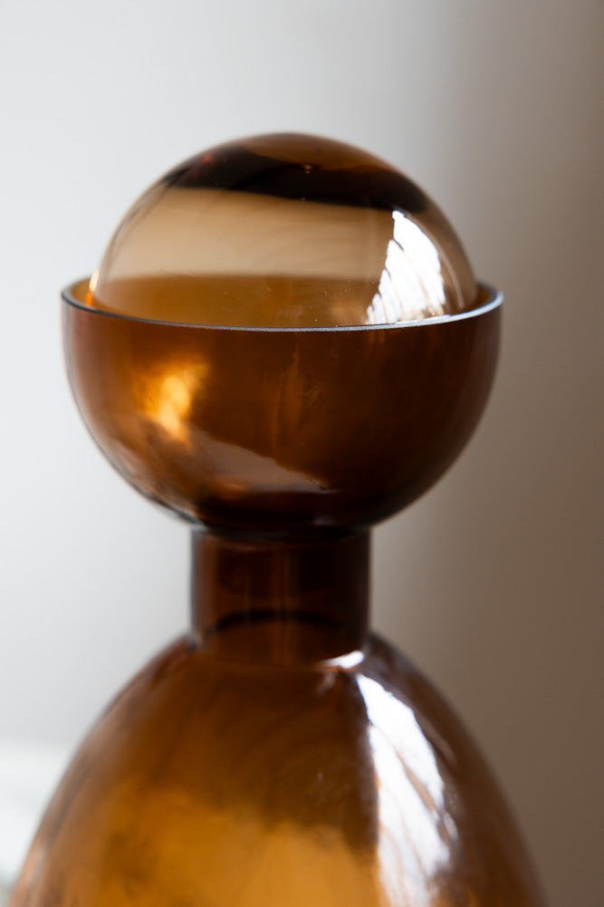Amber Smoked Glass Decanter