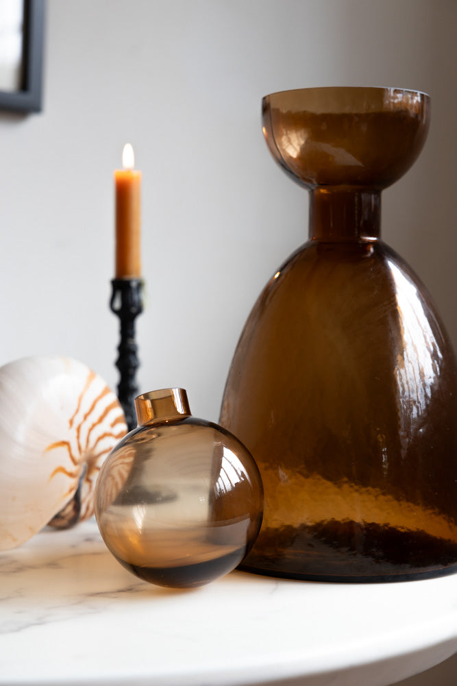 Amber Smoked Glass Decanter
