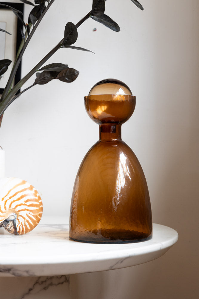 Amber Smoked Glass Decanter