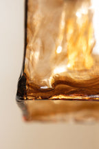 Sophisticated Dark Brown Squared Glass Ceiling Light