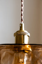 Sophisticated Dark Brown Squared Glass Ceiling Light