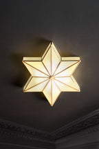 Star Brass & Glass Flush Ceiling Light