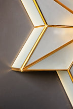 Star Brass & Glass Flush Ceiling Light