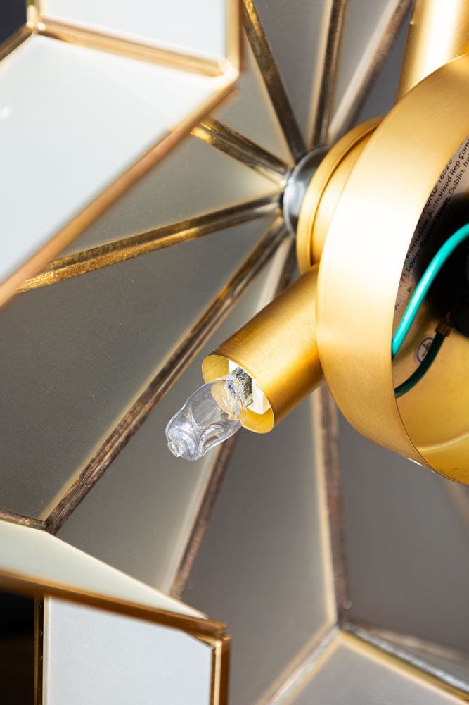 Star Brass & Glass Flush Ceiling Light