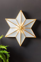 Star Brass & Glass Flush Ceiling Light
