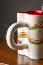 Set of 4 Star Shaped Mugs with Snake Print Detail - DISCONTINUED